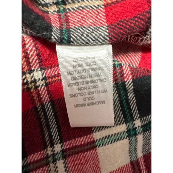 Brandy Melville Red & Green Plaid Button-Up Flannel Shirt One Size - Picture 6 of 8